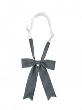 Gray Striped Bow Tie