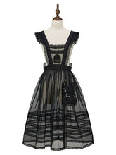 Black Lace-Trimmed Lolita Overdress with Embroidered Pocket