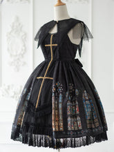 Black Church Stained Window Gothic Lolita Jumper Skirt