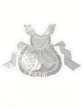 White Lace-Trimmed Heart-Shaped Apron