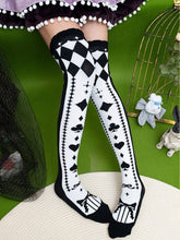 Alice in Wonderland Vibes Diamond Pattern Over Knee Stockings