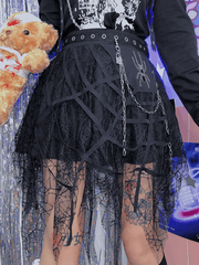 Spider Web Design Skirt Chain Decoration Handkerchief Hem
