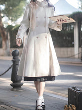 White Elegant Double-breasted Swing Coat