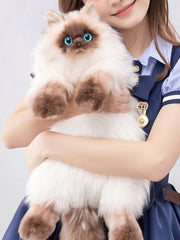 Realistic Siamese Cat Plush Backpack/Crossbody Bag - Large Size