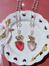 Sweet Pink / Red Strawberry Beads Chain Neckalce