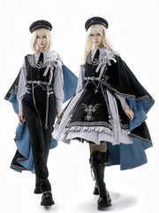 Black Cross Embroidered Military Lolita Cape