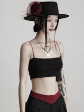 Urban Goth Black Asymmetric-Cut Beaded Camisole Top