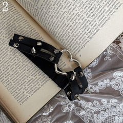 Khaki Fishnet Underknee Stockings/Lace Trims Underknee Stockings/Black Fishnet Socks/Heart-shaped Studded Leg Loop