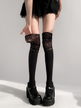 White/Black Sweet Splicing Stockings