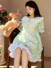 Mint Green Peter Pan Collar Sweet Nightgown