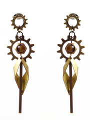 Steampunk Gear Design Earrings