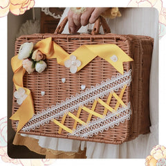 Tasha's Garden 7 Color Options Floral Design Rattan Box