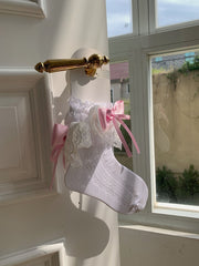 Pink / Yellow Big Bowknot Lace Socks