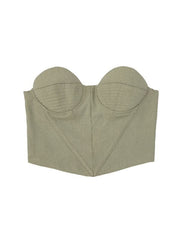 Green Bustier Corset Top with Underwire Cups