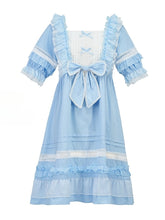 Bowknot Details Blue Sweet Nightgown
