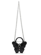 Black Butterfly Metal Chain Strap Small Version PU Crossbody