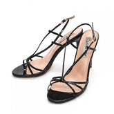 Knotted Design 10CM High Stiletto Heel Black Vintage Sandals