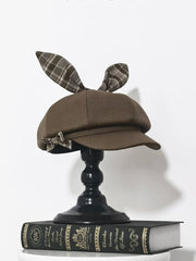 Secret Morning Post Black/Brown Bowknot Beret