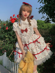 Detachable Heart Shaped Bodice Sweet Polka-dot Dress