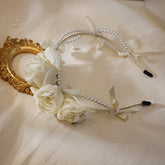 Light Yellow Rosettes Beaded KC