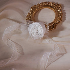 White Rosette Choker