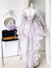 Iris Purple Semi-sheer Long Train Top