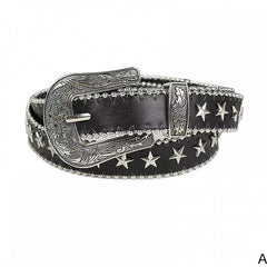 Star Studs Pop Punk Black Waist Belt