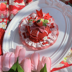 Strawberry Decorative Bowknots Pink / Red Mini Hat