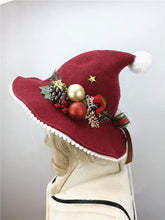 Handmade Wine Red Lolita Christmas Hat