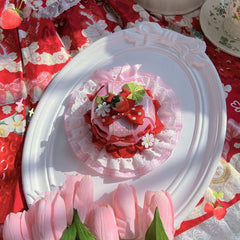 Strawberry Decorative Bowknots Pink / Red Mini Hat