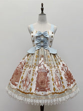 Sax Nutcracker Fantasy Night Print Bowknot Detail Jumper Skirt