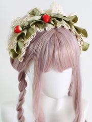 Strawberries Decorated Ribbon Lace KC 4 Color Options