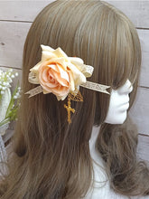 Cross Detail Rose Hairclip 6 Color Options