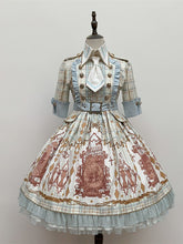 Sax Nutcracker Fantasy Night Print Ruffle Trim Middle Sleeves Dress OP