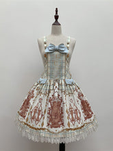 Sax Nutcracker Fantasy Night Print Big Bow Ruffle Trim Overall Dress