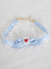 Poker Decorated Bow Lace Trim Choker