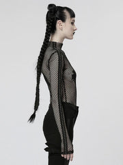 Punk Elastic Mesh T-shirt Black