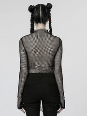 Punk Elastic Mesh T-shirt Black