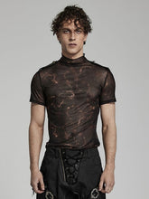 Doomsday Printed Mesh T-shirt Black and Coffee