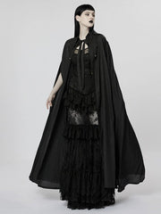 Goth Black Lapel Cloak