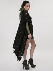 The Post-apocalyptic Style Hollow Out Black Cardigan