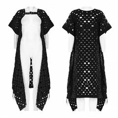 The Post-apocalyptic Style Hollow Out Black Cardigan