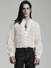 White Goth Piranha Pattern Velvet Shirt