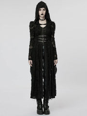 Dark Gothic Knitted Black Outerwear Witch Outfits