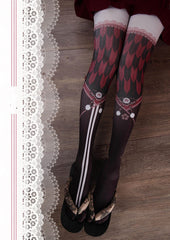 Bowknots and Cherry Blossoms Print Wa Lolita Tights