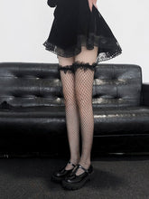 Ruffled Cuff 5 Color Options Punk Fishnet Over Knee Stockings