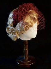 Handmade Veil Flower Decorated Wine Red KC