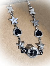 Stars Sweethearts Buckle Design Rhinestone Necklace