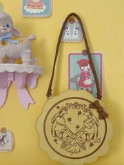 Zip Closure Afternoon Tea Shoulder Bag