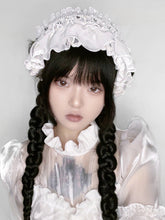 White Beads Decorated Ruffle Trim Hairband